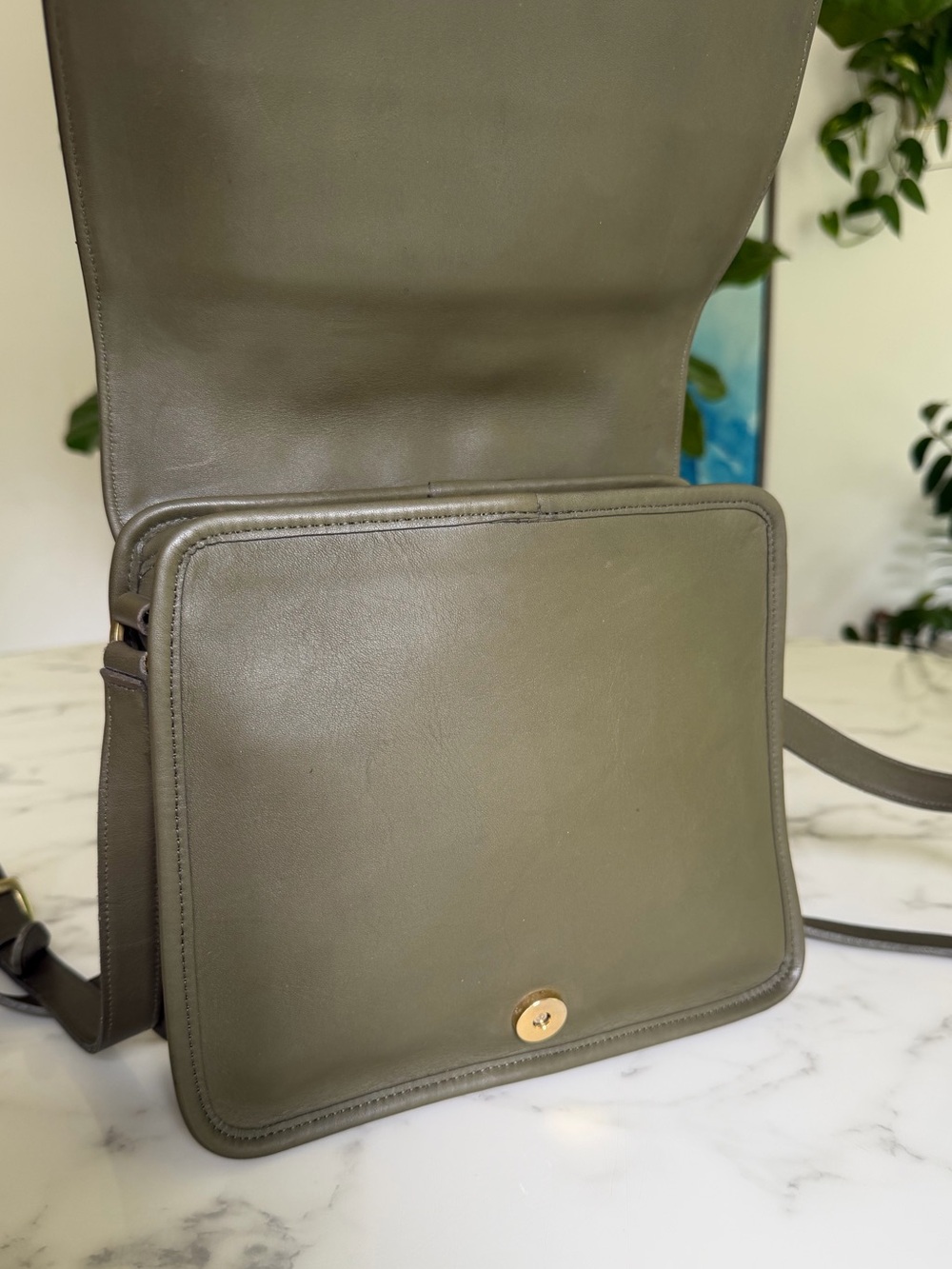 Coach Vintage Tribeca Flap Leather Crossbody Bag 9092 Loden Green 90's USA - Picture 12 of 16